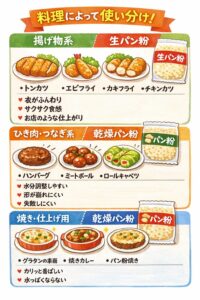 生パン粉と感想パン粉の使い分け違い