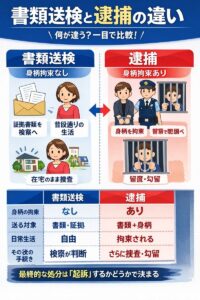 書類送検と逮捕の違い